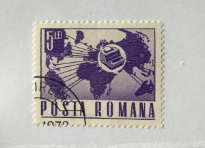 Romania 1967  Scott 1988 CTO - 5 l, transports & communications, teletype & map