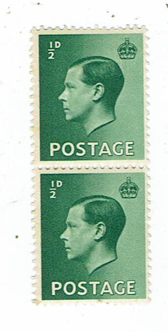 GREAT BRITAIN SCOTT#230 1936 1/2p KING EDWARD VIII - MNH VERTICAL PAIR
