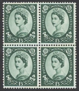 Great Britain Sc# 368p MNH block/4 Phosphorescent 1960-1967 1sh3p Definitives