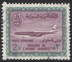 SAUDI ARABIA 1965 Scott C34 Used  2p  Airmail - Very Scarce, cv $120