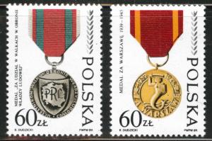 Poland Scott 2930-31 MNH** 1989 WW2 Medal set