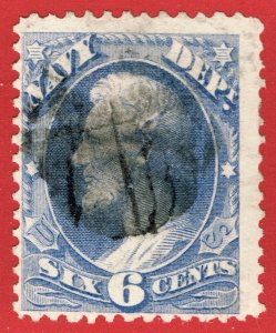 [0951] 1873 Scott#O38 used 6¢ blue cv :$25