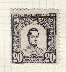 COLOMBIA; ANTIOQUIA 1899 classic Mint hinged Portrait 20c. value