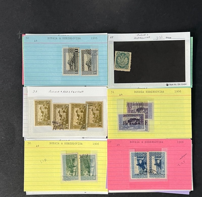 Bosnia & Herzegovina Stamp Collection on Dealer Cards $215 CV ZAYIX 0825CB414632