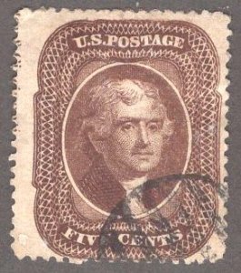 US Stamp #30A 5c Jefferson USED SCV $280