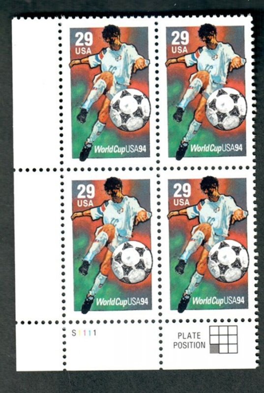 2835 World Cup Soccer MNH plate block - LL