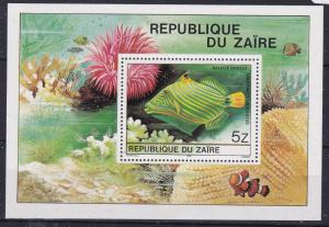 ZAIRE  981A MNH 1980 Tropical Fish Souv. Sheet