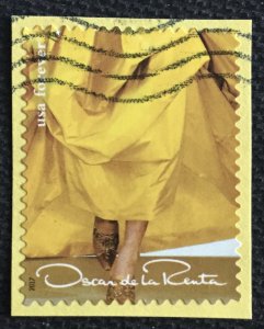 US #5173i Used Single OP Oscar De La Renta Yellow Dress SCV $.50
