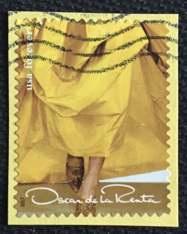 US #5173i Used Single OP Oscar De La Renta Yellow Dress SCV $.50