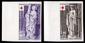 France, 1950-Present #B496-497 (YT 1910-1911) Cat€61, 1976 Red Cross, imper...