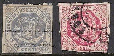 Venezuela #40 and 42 Imperfs Used