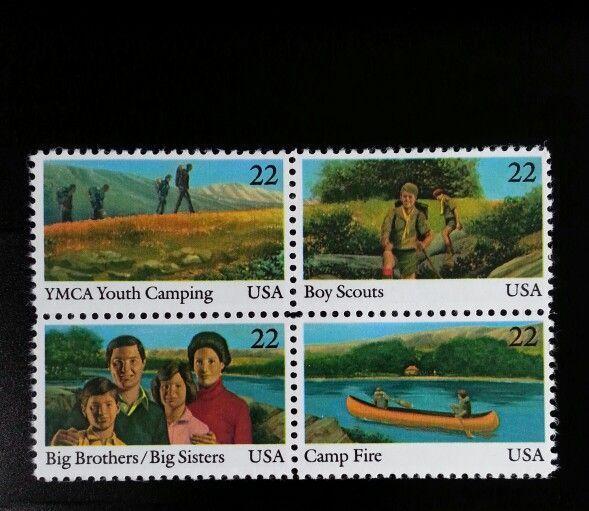 1985 22c International Youth Year, Block of 4 Scott 2160-63 Mint F/VF NH