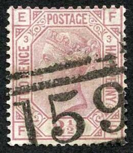 SG139 2 1/2d Rosy Mauve Plate 3 Fine Used Cat £175