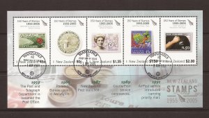 2005 New Zealand - Sc 2021a - used VF - Mini Sheet - NZ Stamps Anniversary