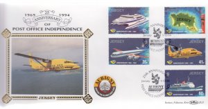 Jersey 1994 PO Anniversary Set on Benham Silk FDC