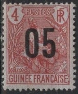 French Guinea 56 (mhr) 5c on 4c Fulah shepherd, car on blue paper (1912)