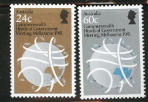 AUSTRALIA Scott 814-815 MNH** 1981 Globe set