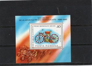 ROMANIA 1985 MOTORCYCLES S/S MNH