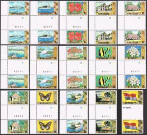 Kiribati 327-340A gutter,MNH.Hibiscus,Ships,Birds,Butterfly,Fish,Chapel.1979-81