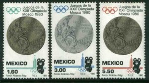 MEXICO 1205-1207 Summer Olympic Games, Moscow MINT, NH. VF.