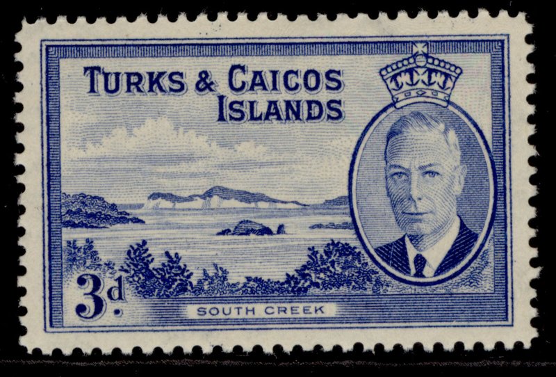 TURKS & CAICOS ISLANDS GVI SG226, 3d bright blue, M MINT. 