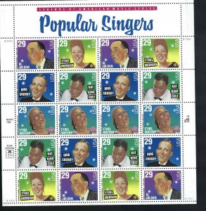 2849-53 Popular Singers - FULL MINT SHEET MNH (9X12)