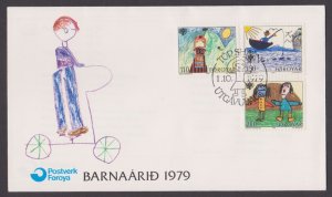 FAROE ISLANDS - 1979 INTERNATIONAL YEAR OF THE CHILD - 3V - FDC