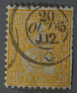 Switzerland #45 Used Fine/VF Cancel Date 20 OCT 65 J.12.
