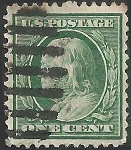 # 331 Used Double Or Shifted Transfer Green Ben Franklin