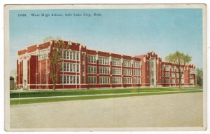 Postcard United States 1926 Salt Lake City Utah West High School