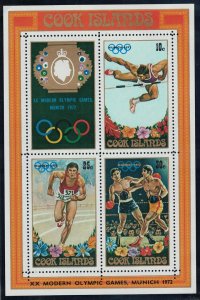 Cook Is. Olympic Games Munich MS 1972 MNH SG#MS405