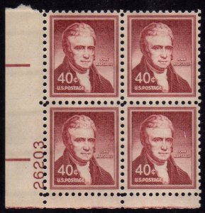1050a 40c John Marshall 26203 LL Plate Block