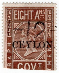 (I.B) Ceylon Telegraphs : Ceylon on India 8a OP