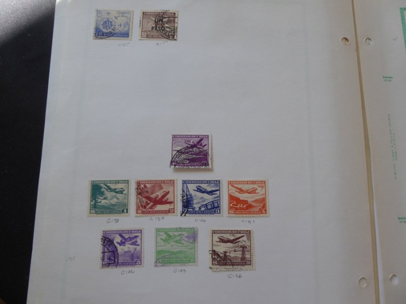 Chile Airmails and Telegraph Stamp Collection 1936-1970 on Yvert Album Pages