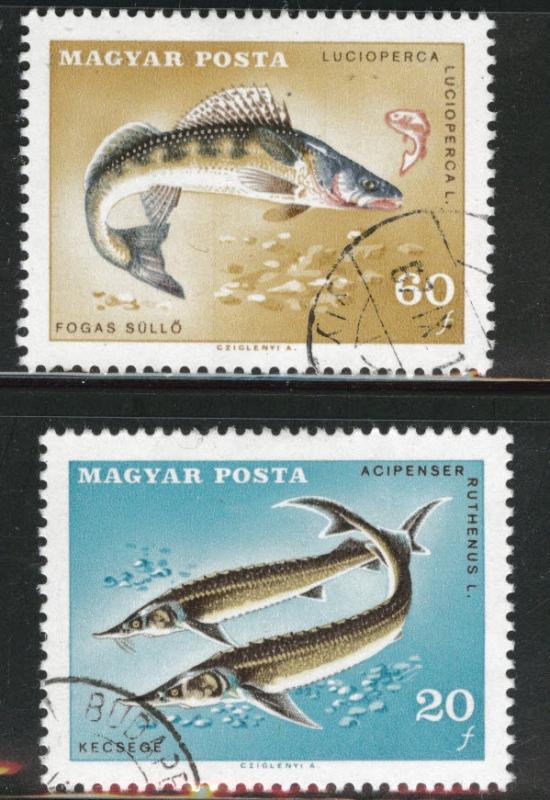 Hungary Scott 1842-1843 used CTO fish stamps