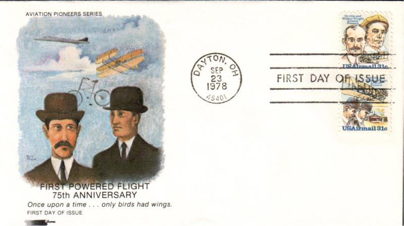 #C91-92 Wright Brothers Softones FDC