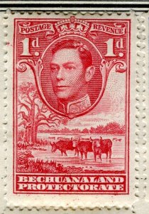 BECHUANALAND; 1938 early GVI Pictorial fine Mint hinged 1d. value