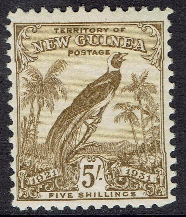 NEW GUINEA 1931 DATED BIRD 5/- 