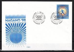 Estonia, Scott cat. 335. Nagano Winter Olympics issue. First day cover. ^