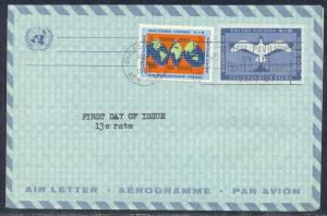 United Nations aerogramme uprated FDC 1967