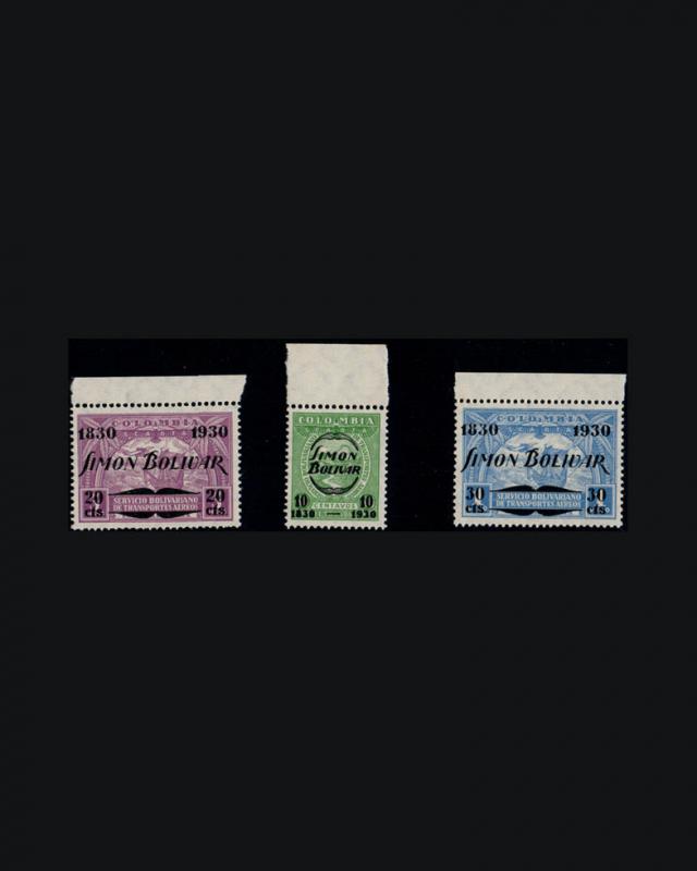  VINTAGE:COLOMBIA 1930 OG NH SCOTT C80-82 $ 75 EST NH LOT# COL1930E