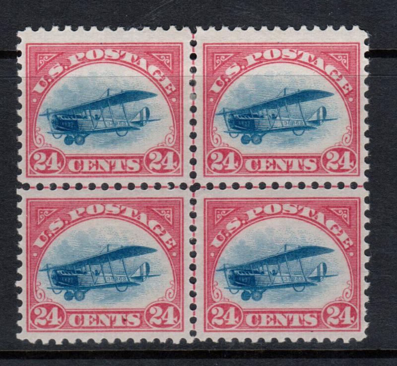 USA #C3 Very Fine Mint Center Line Block - Bottom Stamps Never Hinged Top LH