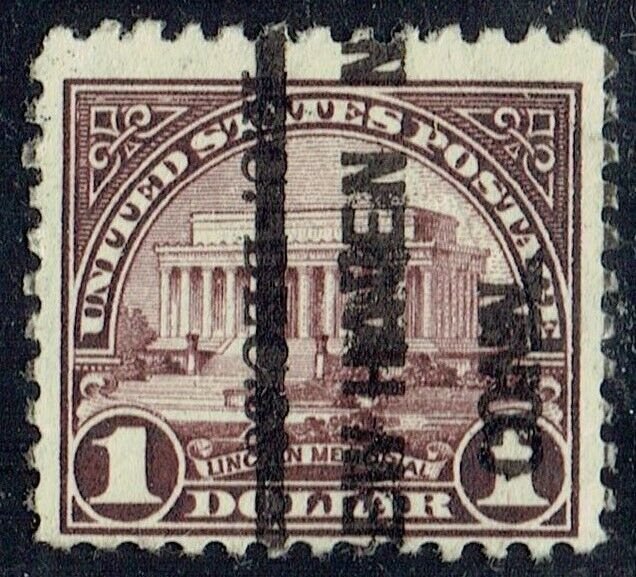 1922 $1 LINCOLN MEM with precancel f/ NEW HAVEN CT (571-232) Nice local type!