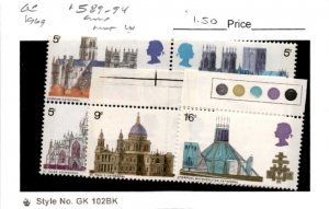 Great Britain, Postage Stamp, #589-594 Mint LH, 1969 Cathedral (AE)