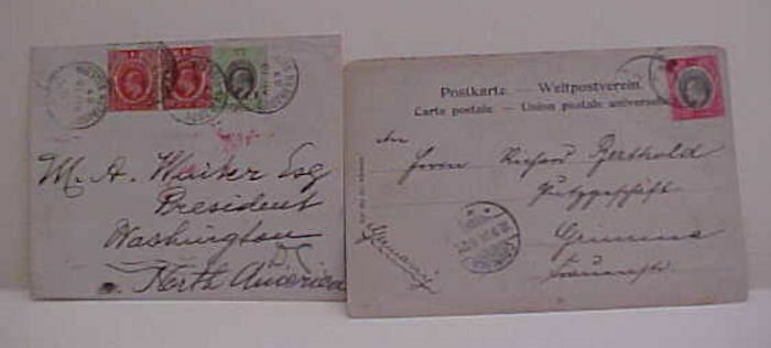 NIGERIA  CENSORED  1907 TO PRESIDENT (SIC) 3 US BACKSTAMP INCLUDE MAIL OPENER