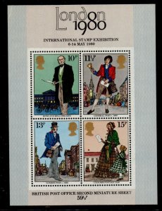 Great Britain Sc 874a Sir Rowland Hill, London 80, stamp sheet mint NH