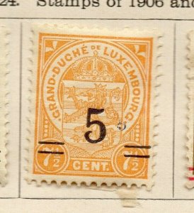 Luxemburg 1922-24 Early Issue Fine Mint Hinged 5c. Surcharged NW-191788