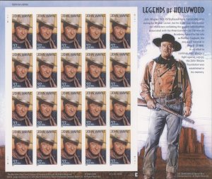 2004 US Scott #3876, 37c Legends of Hollywood: John Wayne Sheet of 20