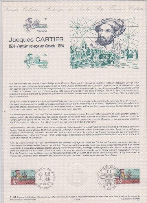 France Postage Card On Jacques Cartier In 1984 Stamps Used Stamps Lot 324 Canada Stamp Hipstamp