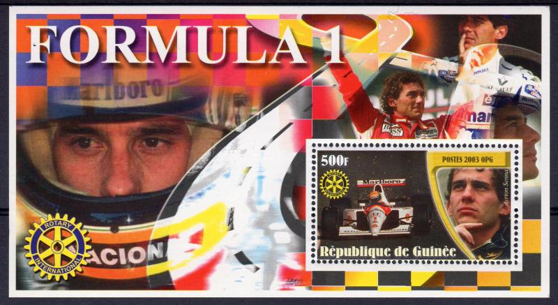 Guinea 2003 Formula 1 AYRTON SENNA - ROTARY INTERNATIONAL Souvenir Sheet MNH